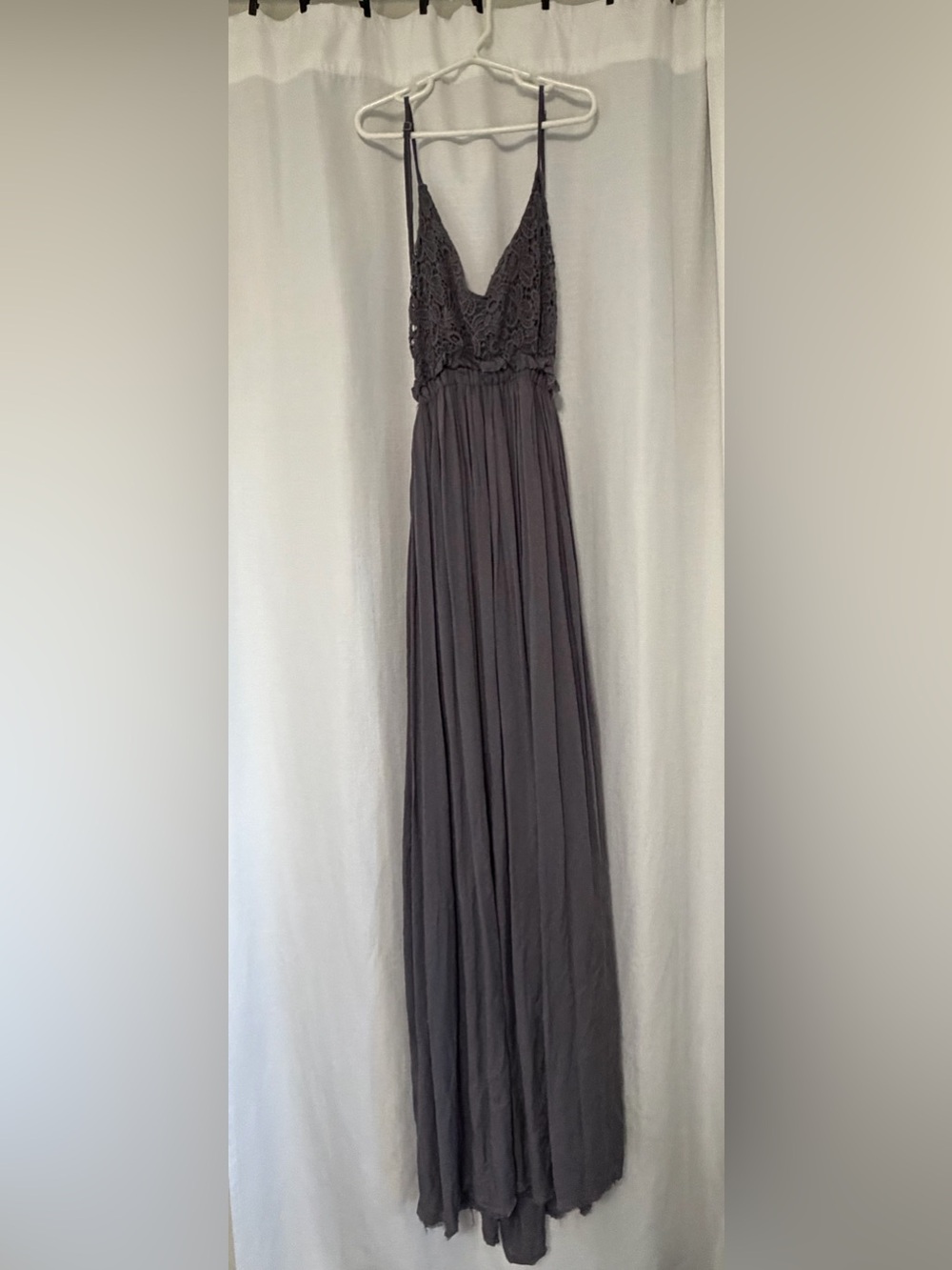 Wishlist Charcoal Lace Bodice backless Maxi Dress